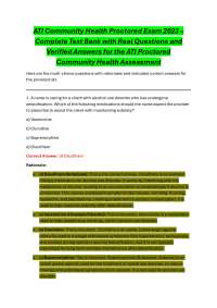 A.T.I Community Health Proctored Exam 2023 – Complete Test Bank with Real Questions