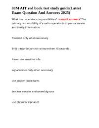 88M AIT red book test study guide(Latest Exam Question And Answers 2025)