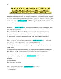 HFMA CRCR EXAM 500+ QUESTIONS WITH  ANSWERS 2025,100% CORRECT VERIFIED  ANSWERS ALREADY GR