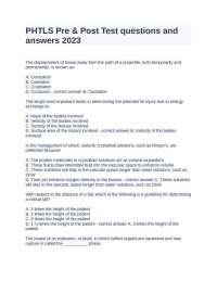 PHTLS Pre & Post Test questions and answers 2023