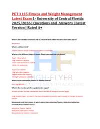 PET 3125 Fitness and Weight Management  Latest Exam 1- University of Central Florida  2025