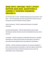 SPēD SFPC: INFOSEC TEST LATEST EDITION 2025-2026. QUESTIONS & CORRECT ANSWERS. GRADED A