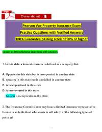 Pearson VUE Property Insurance Exam 2 | Real Estate Prep Guide with 80 Q&As 2025