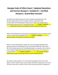 Georgia Code of Ethics Exam | Updated Questions and Correct Answers | Graded A+ | Verified