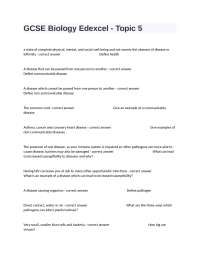GCSE Biology Edexcel Complete Assignment Questions And Answers