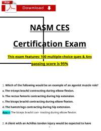 NASM CES – Certification Exam – Latest Qs & Ans (2025 - 2026 Edition)