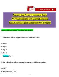 Pearson VUE Property Insurance Exam 2 | Real Estate Prep Guide with 80 Q&As 2025