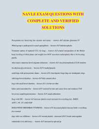 NAVLE EXAM QUESTIONS WITH COMPLETE AND VERIFIED SOLUTIONS