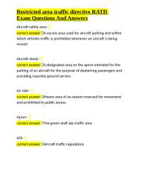 RATD Exam Questions and Answers: Airport Traffic Directives