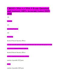 CREST CPSA 4, CPSA 5 Exam Questions and Answers| 100% Accurate| Latest 2025-2026