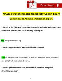 NASM Stretching and Flexibility Coach – Certification Exam – Latest Qs & Ans (2025-2026)