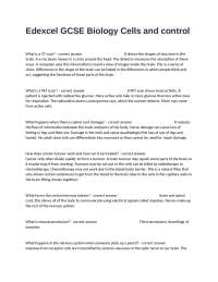 Edexcel GCSE Biology Cells and control certification review exam