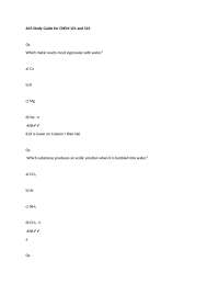ACS Study Guide for CHEM 121 and 122 questions with verified solutions  Qs Which metal rea