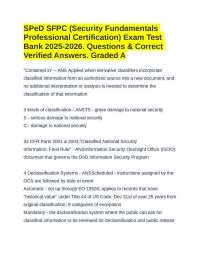 SPeD SFPC (Security Fundamentals Professional Certification) Exam Test Bank 2025-2026.