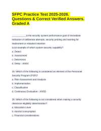SFPC Practice Test 2025-2026. Questions & Correct Verified Answers. Graded A