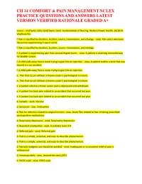 CH 34 COMFORT & PAIN MANAGEMENT NCLEX PRACTICE QUESTIONS AND ANSWERS LATEST VERSION VERIFI