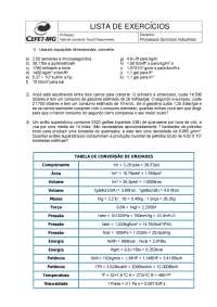 Lista de exercícios 01
