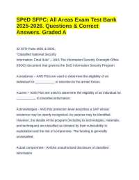 SPēD SFPC: All Areas Exam Test Bank 2025-2026. Questions & Correct Answers. Graded A