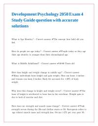 Developmental Psychology: Middle Adulthood Study Guide