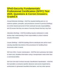 SPeD-Security Fundamentals Professional Certification (SFPC) Test 2025. Questions & Answer