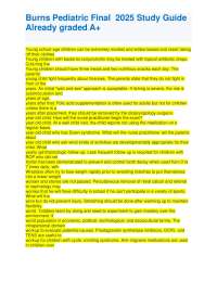 Burns Pediatric Final Exam 2025 Study Guide ALREADY GRADED A+.pd