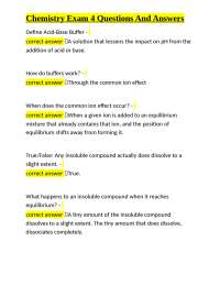 Chemistry Exam Prep: Acid-Base & Solubility Equilibrium Q&A