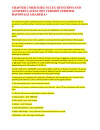 CHAPTER 3 MED SURG NCLEX QUESTIONS AND ANSWERS LATEST 2025 VERSION VERIFIED RATIONALE GRAD