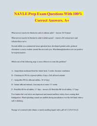 NAVLE Prep Exam Questions With 100% Correct Answers. A+