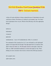 NAVLE Practice Test Exam QuestionsWith 100% Correct Answers