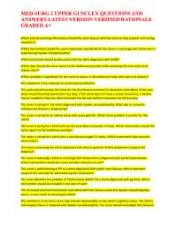 MED-SURG 2 UPPER GI NCLEX QUESTIONS AND ANSWERS LATEST VERSION 2025 VERIFIED RATIONALE GRA