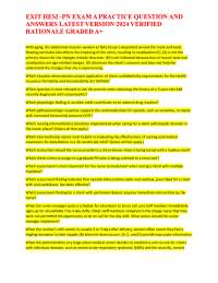 EXIT HESI -PN EXAM A PRACTICE QUESTION AND ANSWERS LATEST VERSION 20255 VERIFIED RATIONALE