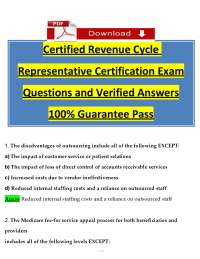 Revenue Cycle Management Certification Exam: Questions and Answers