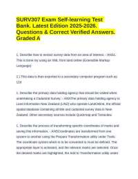SURV307 Exam Self-learning Test Bank. Latest Edition 2025-2026.Questions & Correct Answers