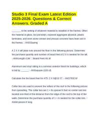 Studio 3 Final Exam Latest Edition 2025-2026. Questions & Correct Answers. Graded A