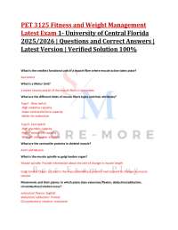 PET 3125 Fitness and Weight Management  Latest Exam 1- University of Central Florida  2025