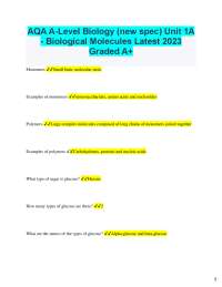 A-Level Biology: Biological Molecules & Enzymes - Comprehensive Study Notes