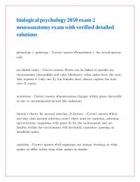 Biological Psychology Exam Notes: Neuroanatomy and Evolutionary Concepts