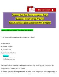 Pearson VUE Property Insurance Exam 2 | Real Estate Prep Guide with 80 Q&As 2025