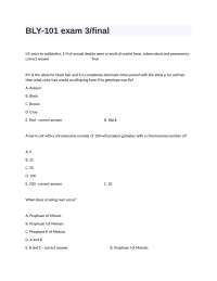 BLY Complete Exam Questions Fully Answered.