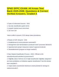 SPēD SFPC EXAM: All Areas Test Bank 2025-2026.Questions & Correct Verified Answers.Grade A