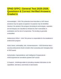 SPēD SFPC: General Test 2025-2026. Questions & Correct Verified Answers. Graded A