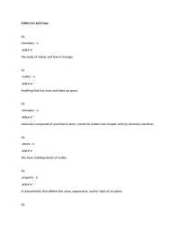 CHEM 111 ACS Final exam review questions with solutions   Qs chemistry - n Ans✔ the study