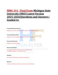 MMG 141 - Final Exam Michigan State  University (MSU) Latest Version  2025-2026|Questions