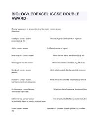 BIOLOGY EDEXCEL IGCSE DOUBLE AWARD