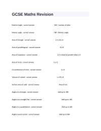 GCSE Maths Revision Review Exam Questions And Answers.