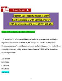 Pearson VUE Property Insurance Exam 2 | Real Estate Prep Guide with 80 Q&As 2025