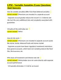 Variable Annuities Exam Prep: Questions and Answers