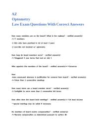 Arizona Optometry Law Exam Q&A: Licensing and Regulations