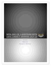 NFPA 1001 CH. 1 QUESTIONS WITH 100% CORRECT ANSWERS 2025-26