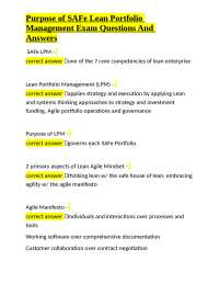 SAFe Lean Portfolio Management Exam Q&A